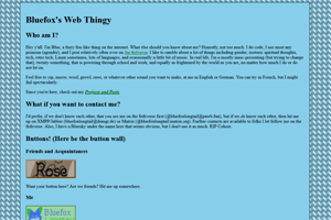 screenshot of "Bluefox's Web Thingy"