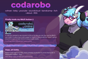 screenshot of "Codarobo's Webzone"