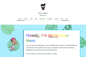 screenshot of "david wolfpaw"