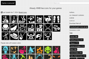 screenshot of "Game-icons.net"