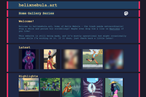 screenshot of "helixnebula.art"
