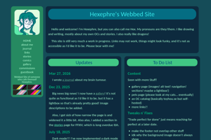 screenshot of "Hexephre's Webbed Site"