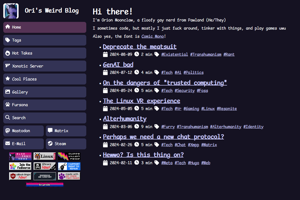 screenshot of "Ori's Weird Blog"