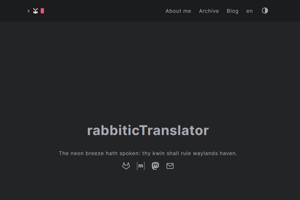 screenshot of "rabbiticTranslator"