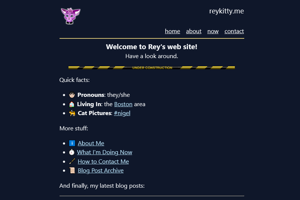 screenshot of "reykitty.me"