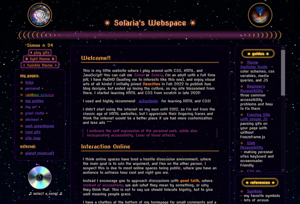 screenshot of "Solaria's Webspace"