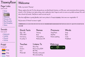 screenshot of "Thawny's Site"